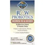 Garden of Life Raw Probiotics for Women Over 50-50 & Wiser Women's Probiotic with Acidophilus, Live Cultures, Probiotic-Created Vitamins, Enzymes, Prebiotics - Gluten Free - 90 Vegetarian Capsules