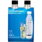 SodaStream Black Slim Carbonating Bottles Twin Pack, 1L Pack Of 2