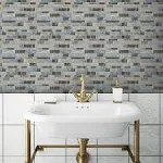 RoomMates Blue Long Stone Tile Peel & Stick Backsplash