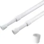 2 Pack Curtain Rod Adjustable 28-43 Inches，5/8&#034; Diameter， White，Small Short 