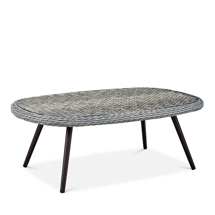 Shop Modway Endeavor Outdoor Patio Wicker Rattan Coffee Table In Gray