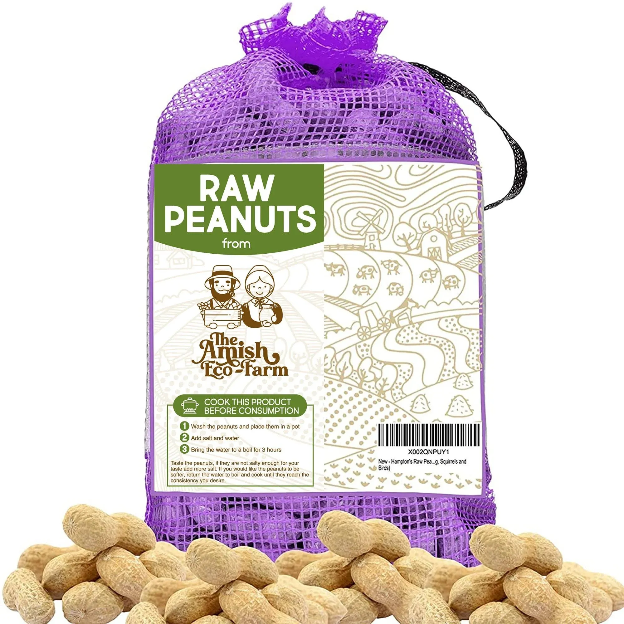 The Amish ECO-Farm Raw Peanuts in Shell Fancy 5 lbs.