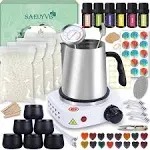 SAEUYVB Candle Making Kit,Easy to Make Colored Candle Soy Wax Kit,Including Soy Wax, Wicks,Melting Pot, Tins and More