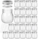 KAMOTA DIY Spice/Mason Jars 10 oz With Regular Lids and Bands, Ideal for Jam, Honey, Wedding/ Shower Favors, 24 PACK, 30 Whiteboard Labels Included