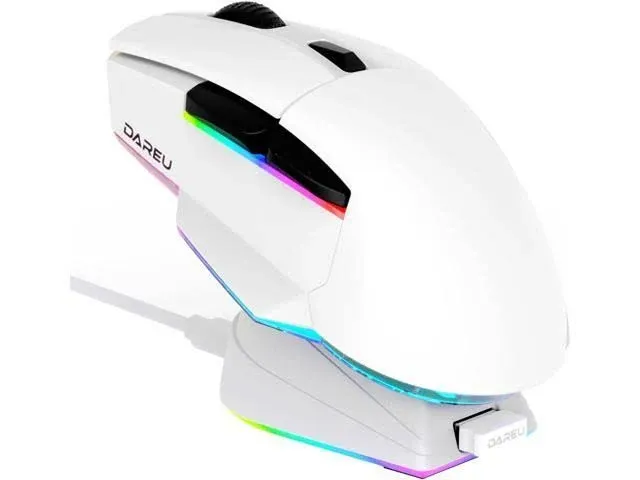 Dareu A955 Wireless Gaming Mouse with RGB Charging Dock: Tri-Mode 2.4G/USB-C/BT ...