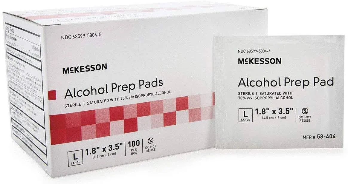 McKesson Alcohol Prep Pad Medi-Pak&trade; Isopropyl Alcohol, 70% Individual Packet Medium Sterile, 200EA/BX