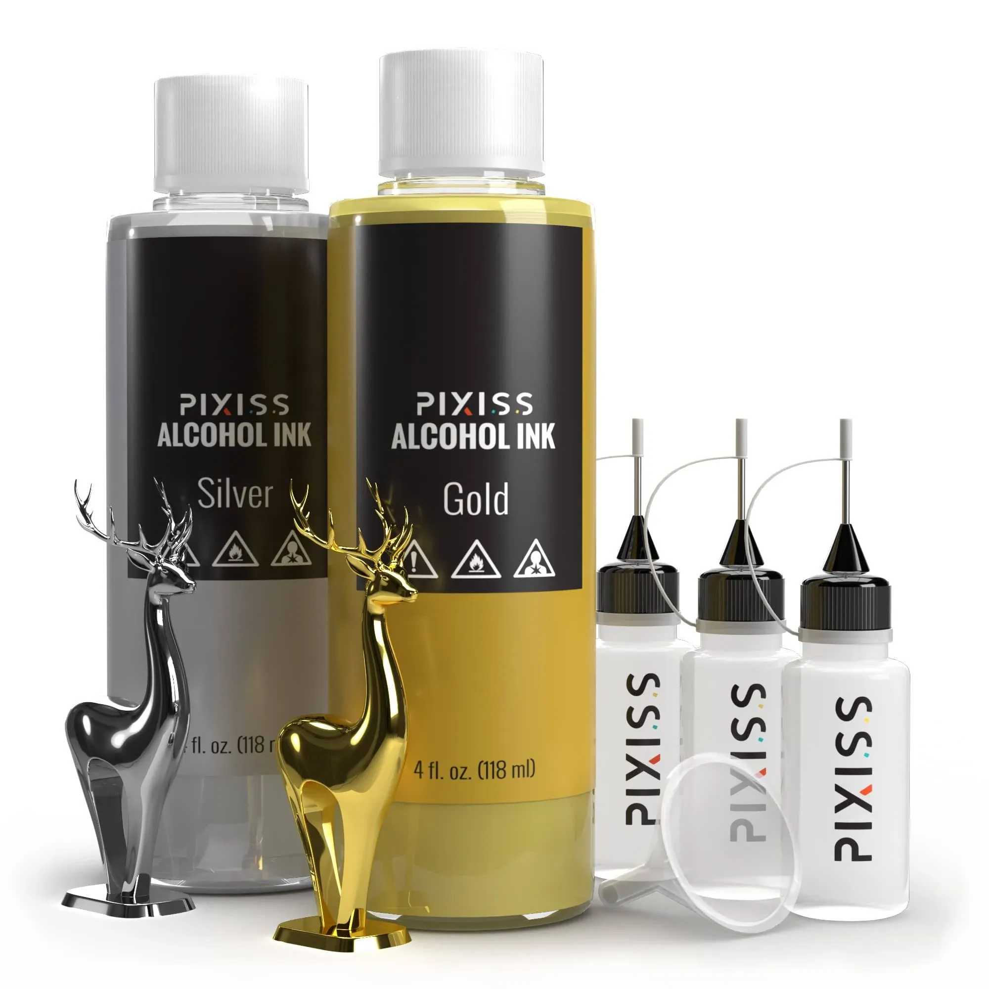 Pixiss 4oz Gold & Silver Alcohol Ink