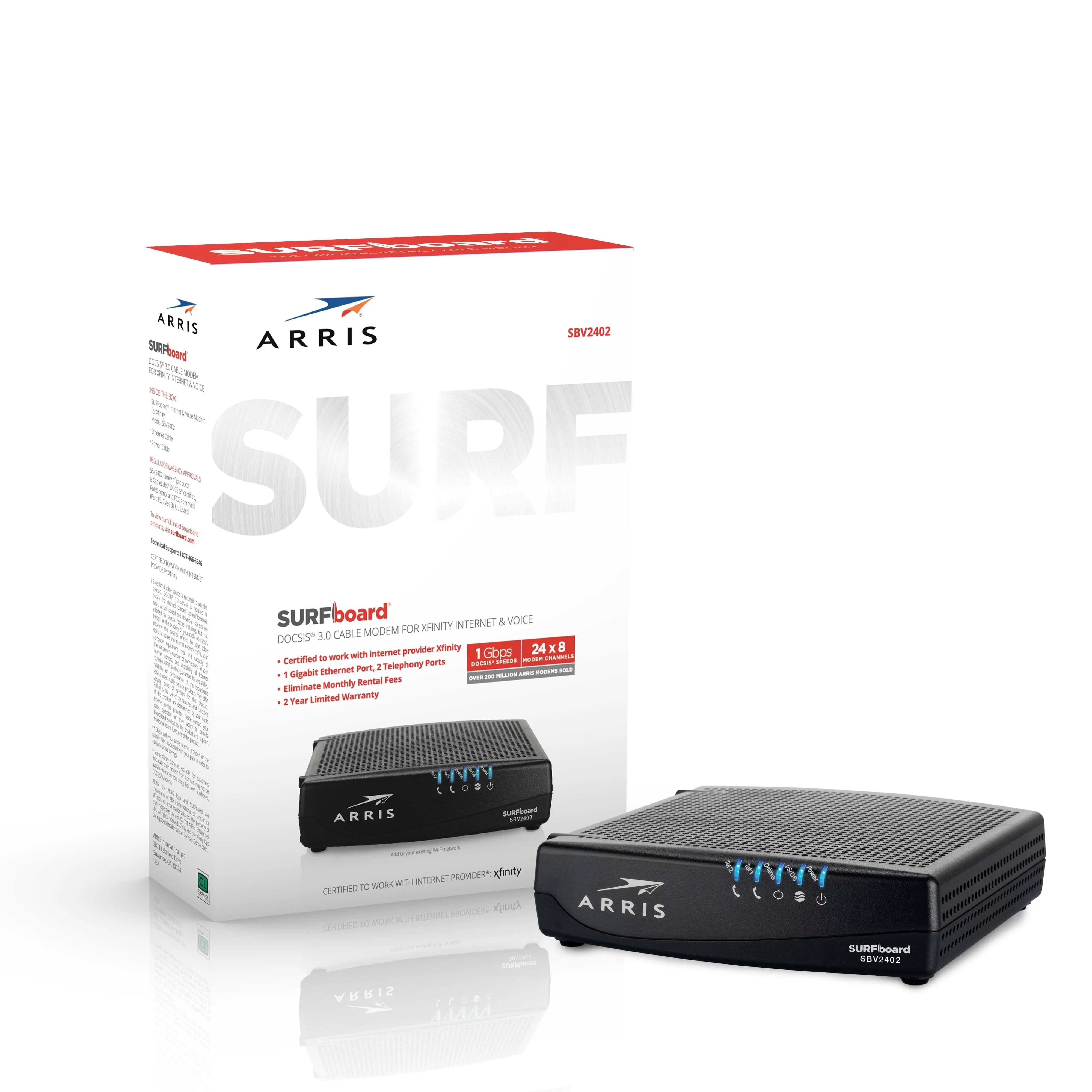 Restored Arris Sbv2402 Surfboard Docsis 3.0 Cable Modem for Xfinity Internet & Voice