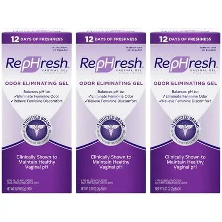 RepHresh Vaginal Gel, Odor Eliminating Gel, 4 ea (Pack of 3)