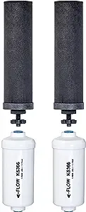 Set of 2 Berkey Authentic Black Berkey Elements (BB9-2) and 2 Berkey PF-2 Fluoride and Arsenic Reduction Elements - Combo Pack