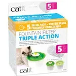 Catit Triple Action Replacement Original Water Fountain Filters, 12 Pack – Official Replacement Filters for Catit Cat Drinking Water Fountains