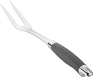 Anolon SureGrip Stainless Steel Meat Fork/Kitchen Tool, 13.25 Inch, Gray,46288