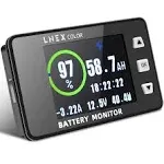 LNEX 500A Shunt Battery Monitor, 2.4" Color Screen RV Battery Monitor with 10ft Shielded Wire, Support High Low Voltage Programmable Alarm for 8-100v