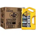 Pennzoil Ultra Platinum Full Synthetic 5W-30 Motor Oil, 5 Quart 3 Pack Case