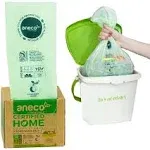 ANECO 100% Compostable Trash Bags 2.6 Gallon Extra Thick Kitchen100 Count