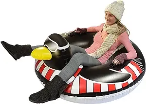 GoFloats Winter Snow Tube - Inflatable Sled for Kids and Adults (Choose from Unicorn, Disney's Frozen, Ice Dragon, Polar Bear, Penguin, Flamingo)