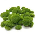 TIHOOD 30 Pcs 3 Size Artificial Moss Rocks Decorative, Green Moss Balls,Moss Stones, Green Moss Covered Stones, Fake Moss Decor for Floral