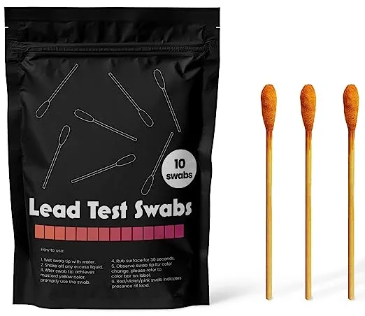 Lead Test Kit - 10 x Instant Testing Swabs for Lead (inc Lead Paint) Rapid Test Strips - Results in 20 seconds.