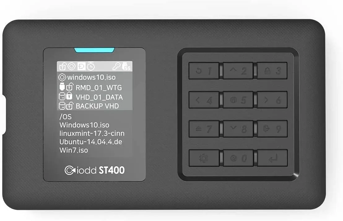 IODD ST400 2.5 inch Enclosure / USB-C / Bootable Virtual ODD&amp;HDD / AES256 Enc...