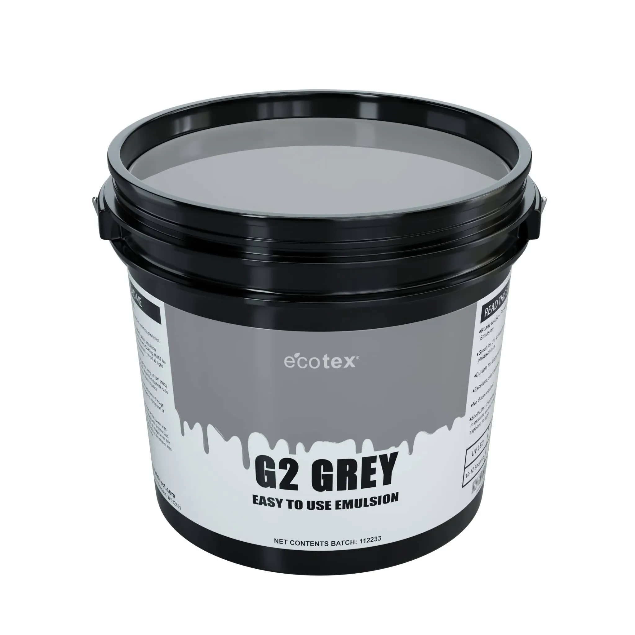 Ecotex® G2 Gray Screen Printing Emulsion (Pint - 16oz.) Beginner Pre - Sensitized Photo Emulsion for Silk Screens and your Photo Emulsion Kit - for Screen Printing Ink, Screen Printing Supplies