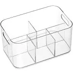 AOZITA 5-Compartment Clear Plastic Bin