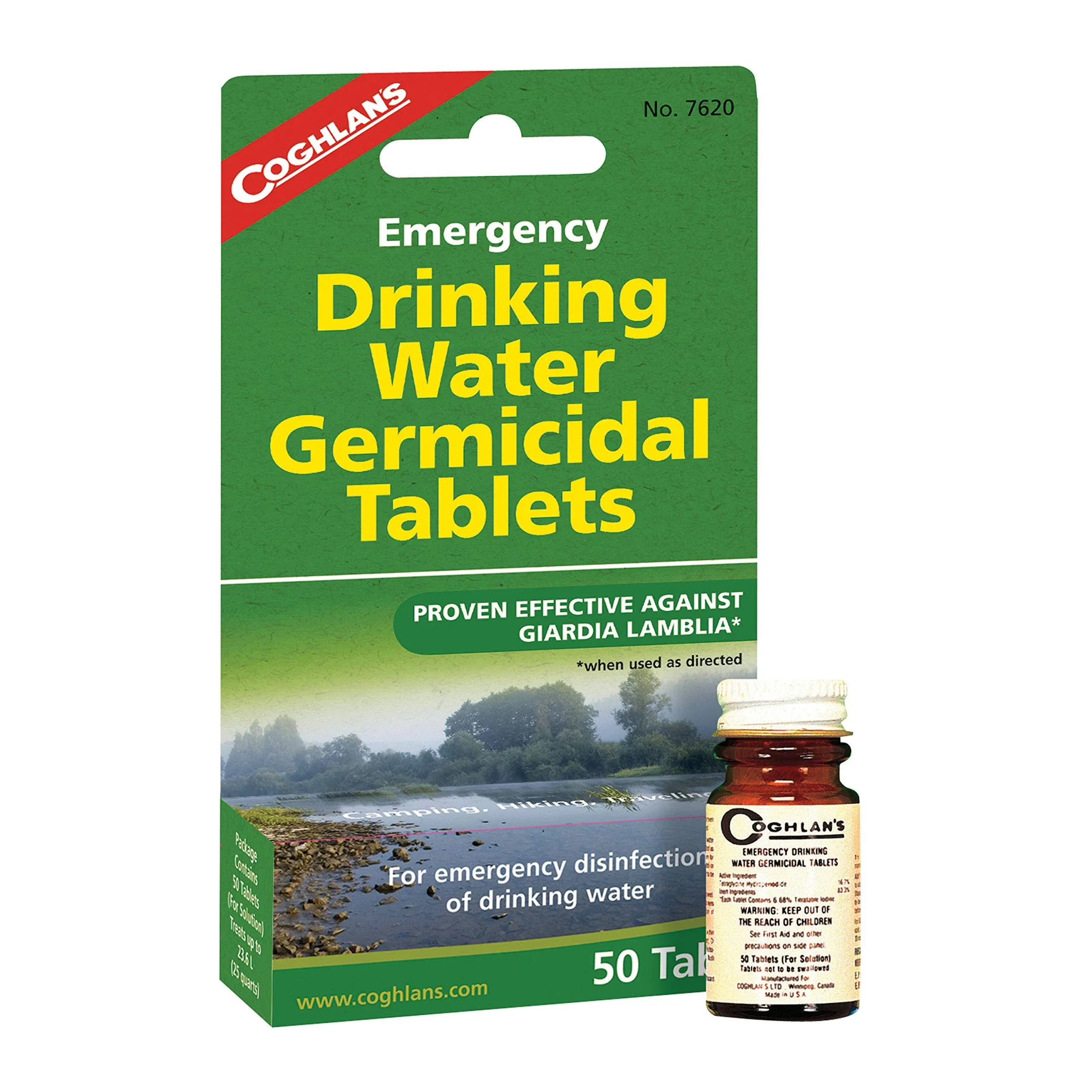 Coghlans Emergency Germicidal Drinking Water Tablets 50 Per Bottle - 7620