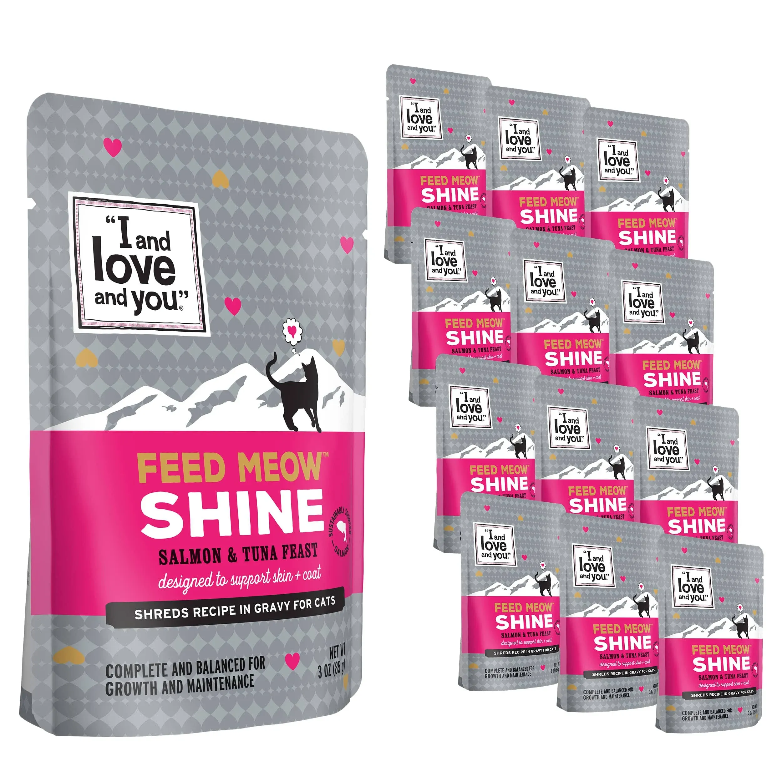 I and Love and You Feed Meow Shine Salmon & Tuna Feast 3 oz (24 Pack)