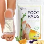 Prescia Foot Pads (40) - Pain and Stress Relief, Deep Sleep, Energy Support, All Natural Organic Cleansing Bamboo Vinegar Foot Care - Ginger Orange