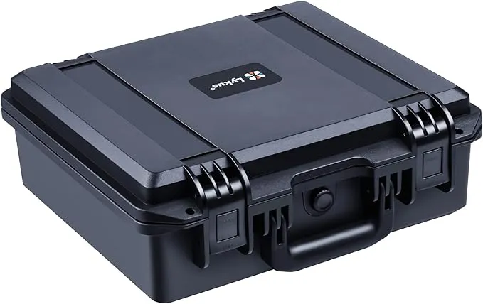 Lykus HC-3510 Waterproof Hard Case with Customizable Foam Insert, Interior Size 13.78x11.81x5.12 in,Suitable for camera,lens,drone,mic,flashlight,telescope,action cam,electronics,tools,and more