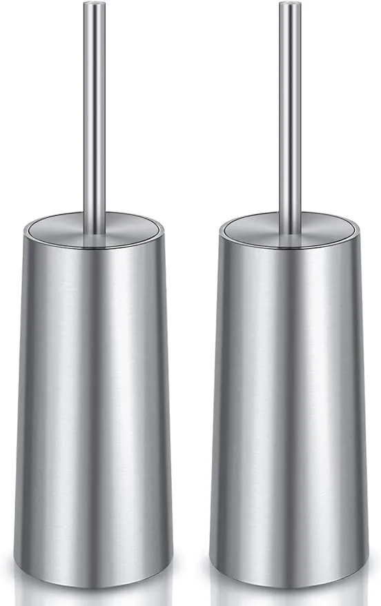 IXO Toilet Brush and Holder, 2 Pack Toilet Brush Stainless Steel, Toilet Bowl Br