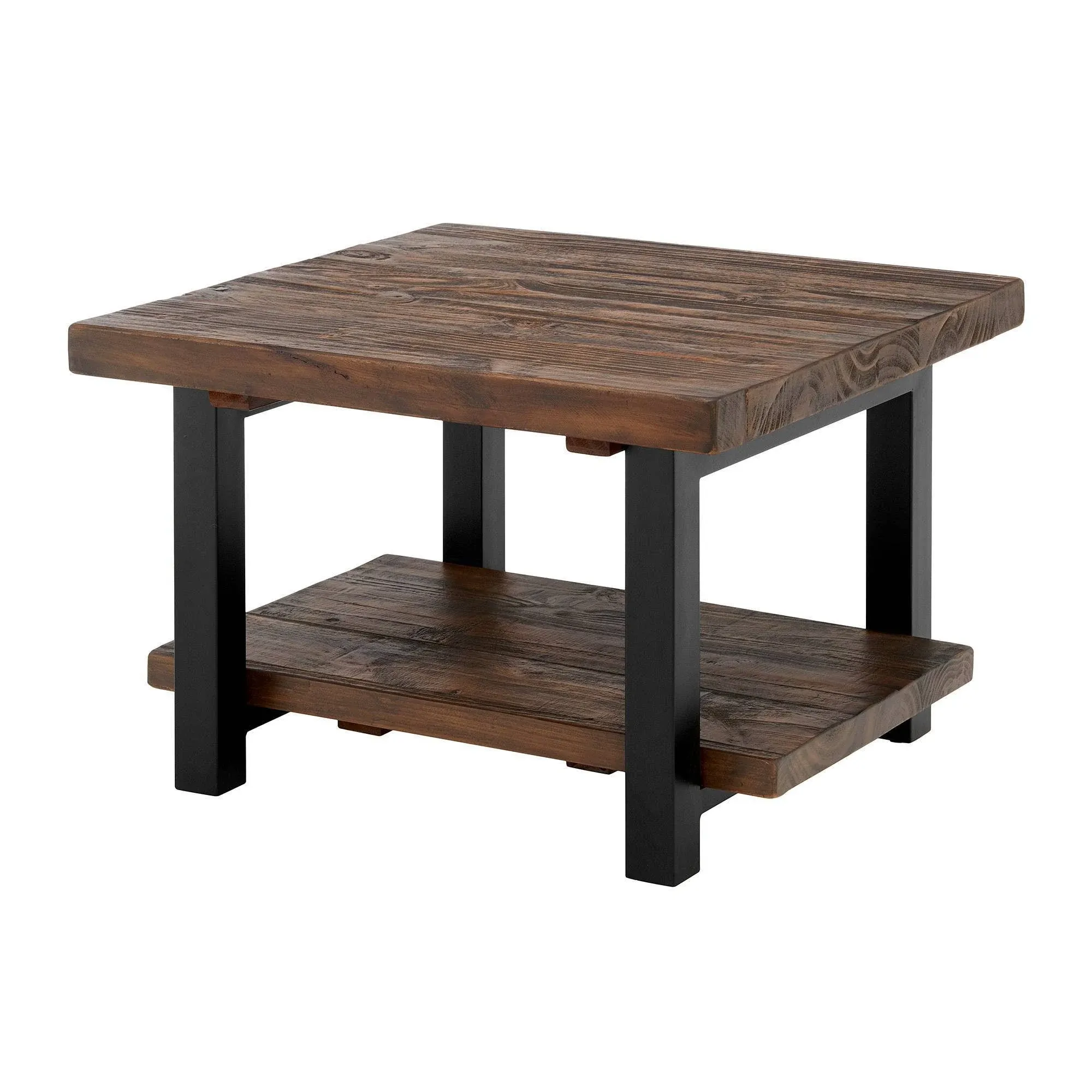 Bolton Furniture Pomona 27" Metal and Reclaimed Wood Square Coffee Table