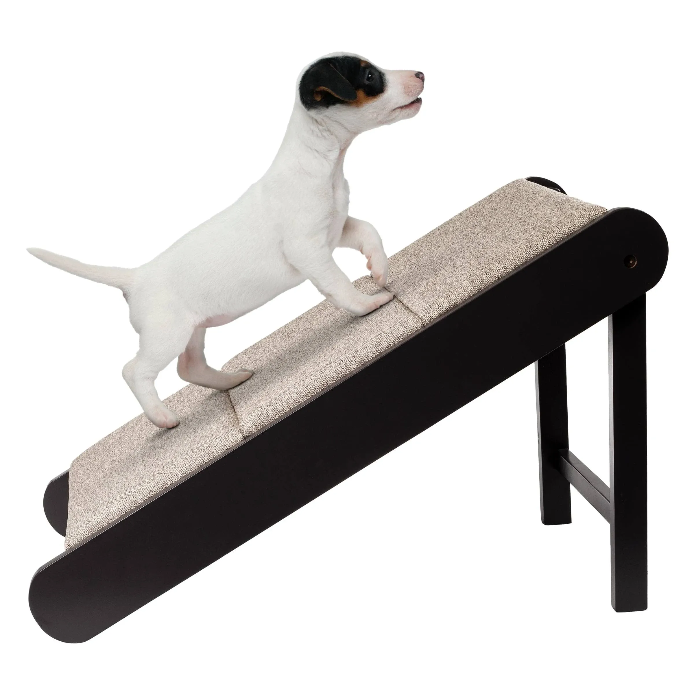 Pet Adobe Foldable Wooden Dog & Cat Ramp, Gray & Cream