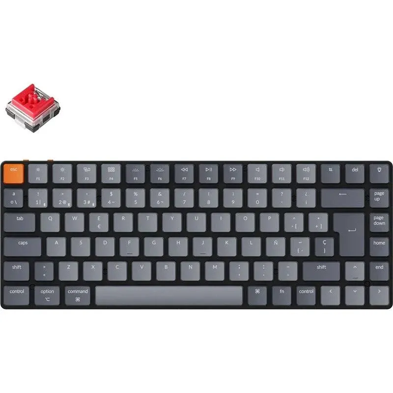 Keychron K3 Ultra-Slim 75% Layout Wireless Wired Mechanical Keyboard, Hot-swappable Compact 84 Keys Bluetooth RGB LED Backlit for Mac Windows, Low Profile Optical Brown Switch, Version 2