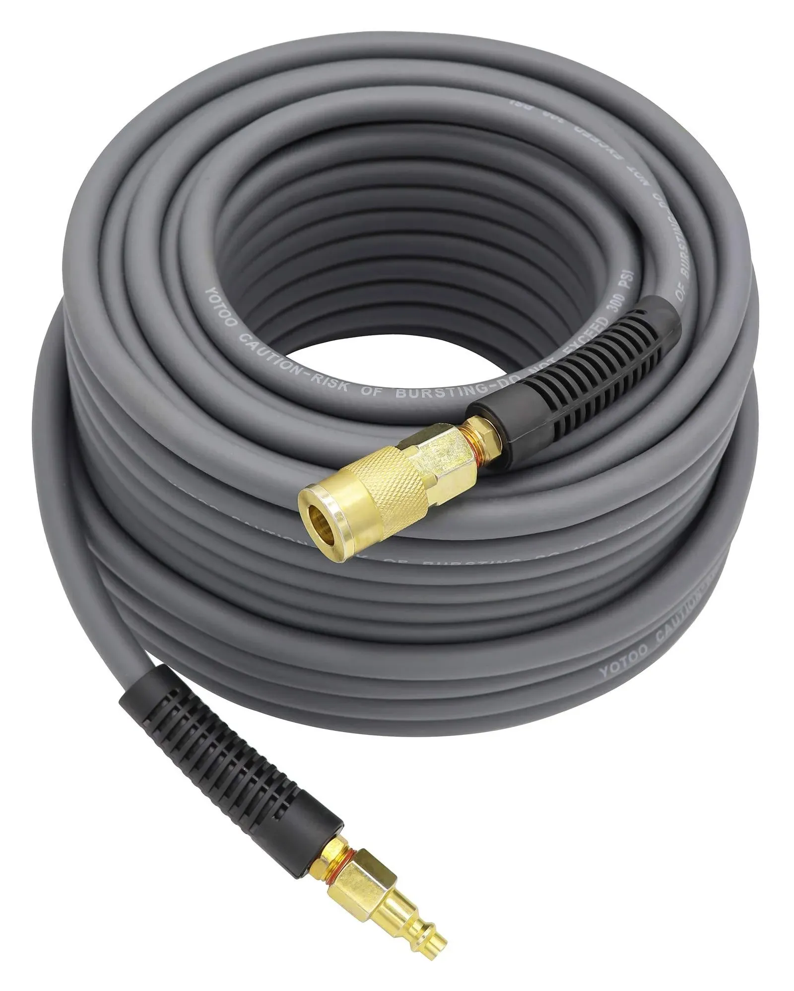 YOTOO Hybrid Air Hose 1/4 in. x 100 ft, 300 PSI Heavy Duty Air Compressor Hose ...