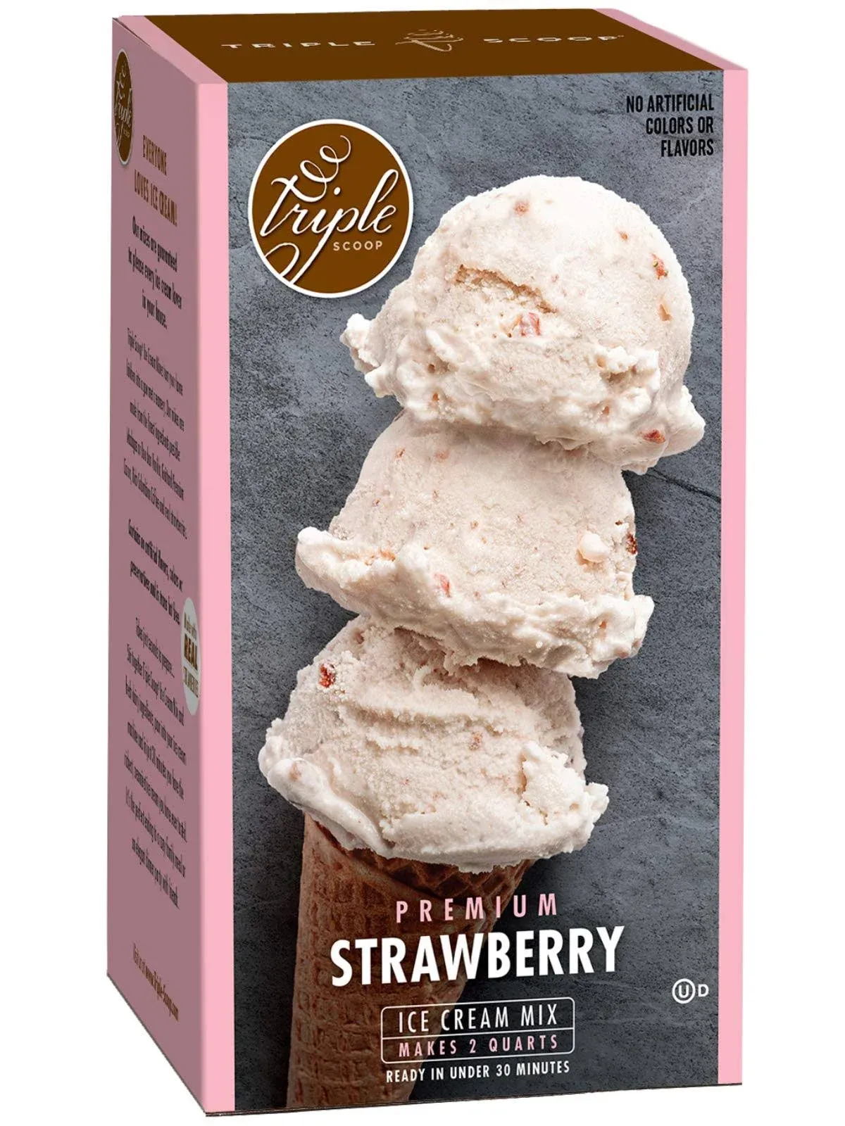 Triple Scoop Premium Strawberry Ice Cream Starter Mix