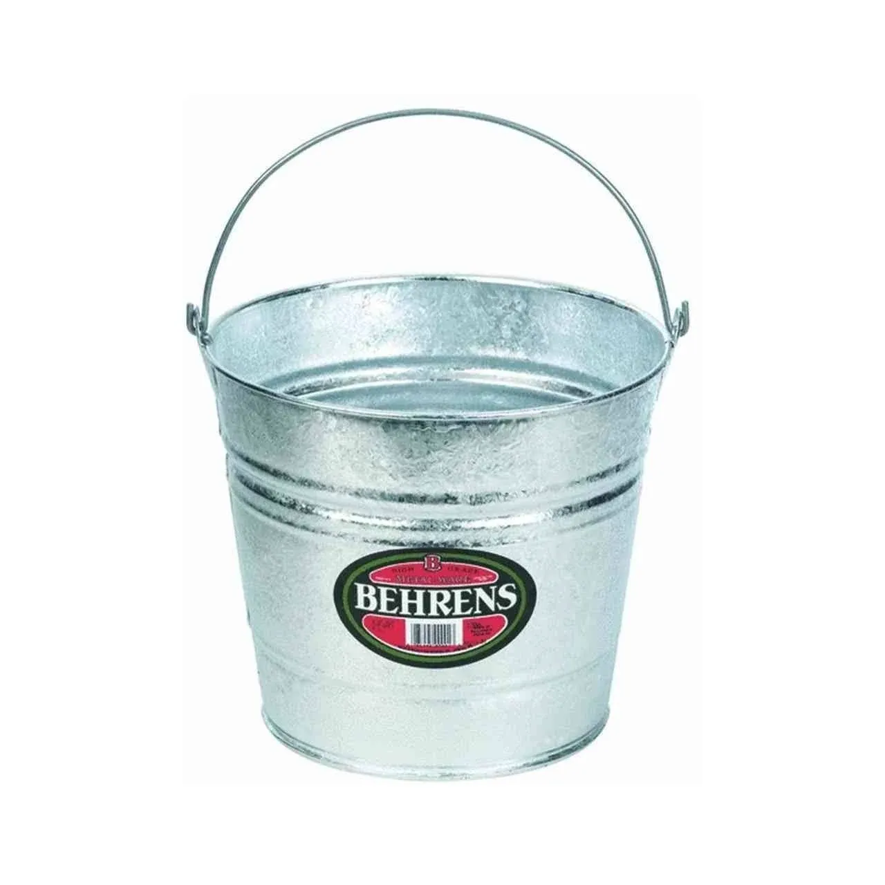 Behrens 1210 2 1/2 Gal Round Bucket, 11 In Dia, Silver, Galvanized Steel