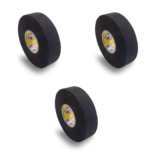 Howies Hockey Stick Tape Premium Cloth Black 1" x 25yd (75') 3-Pack
