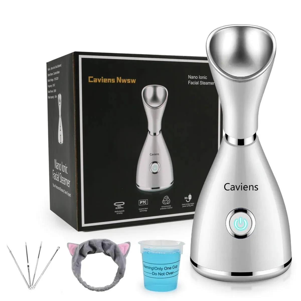 Caviens NWSW Facial Steamer-Nano Ionic Facial Steamer Warm Mist Humidifier ...