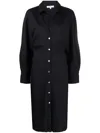 Shop Vince Long Sleeve Shirtdress In Black