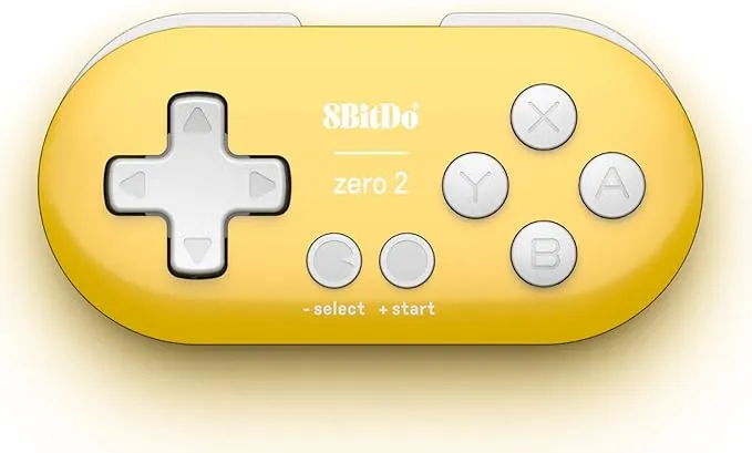 Nargos 8Bitdo Zero 2 Bluetooth Key Chain Sized Mini Controller for Nintendo Switch, Windows, Android and macOS (Yellow Edition)