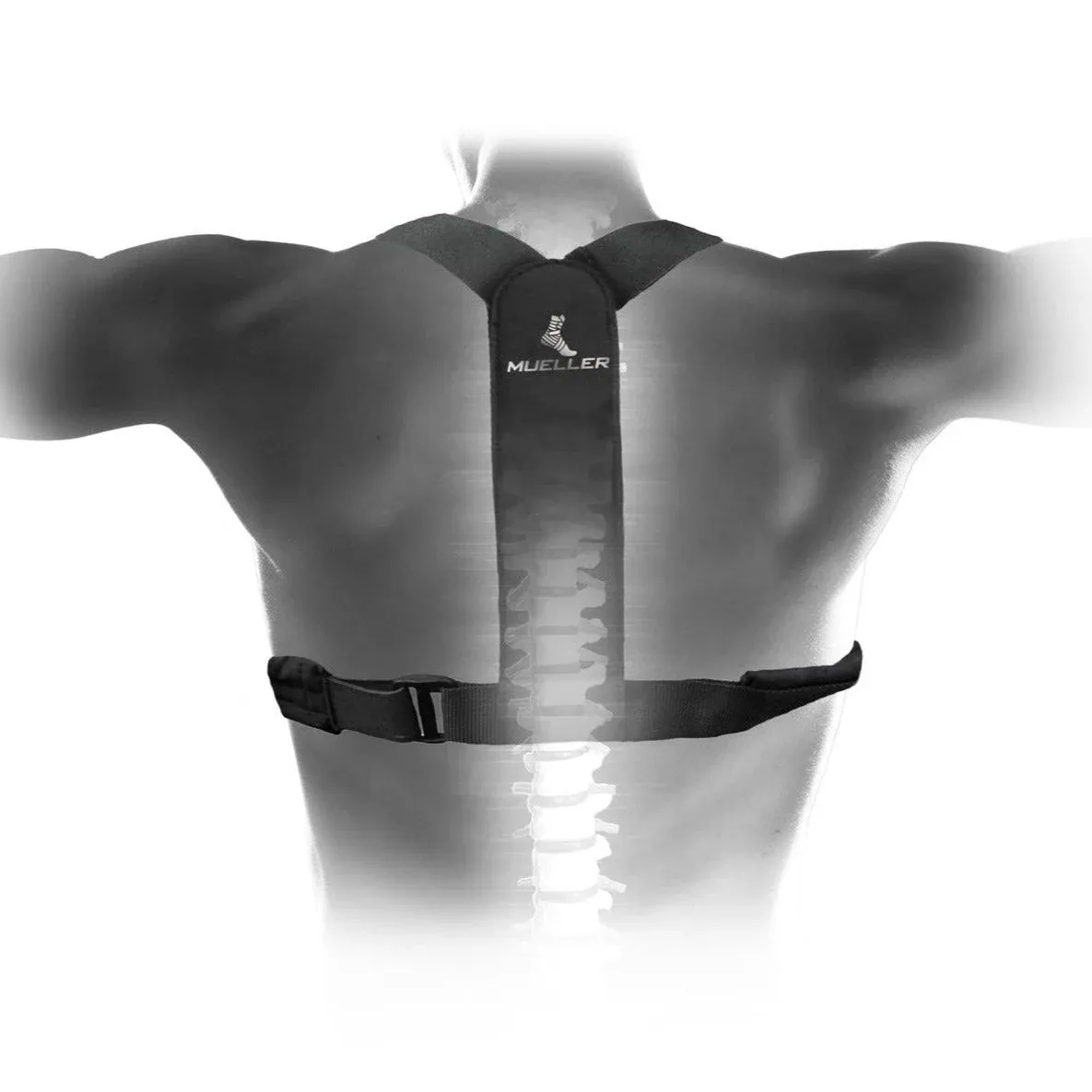 Mueller Sport Care Adjustable Posture Corrector Moderate Support One Size Black