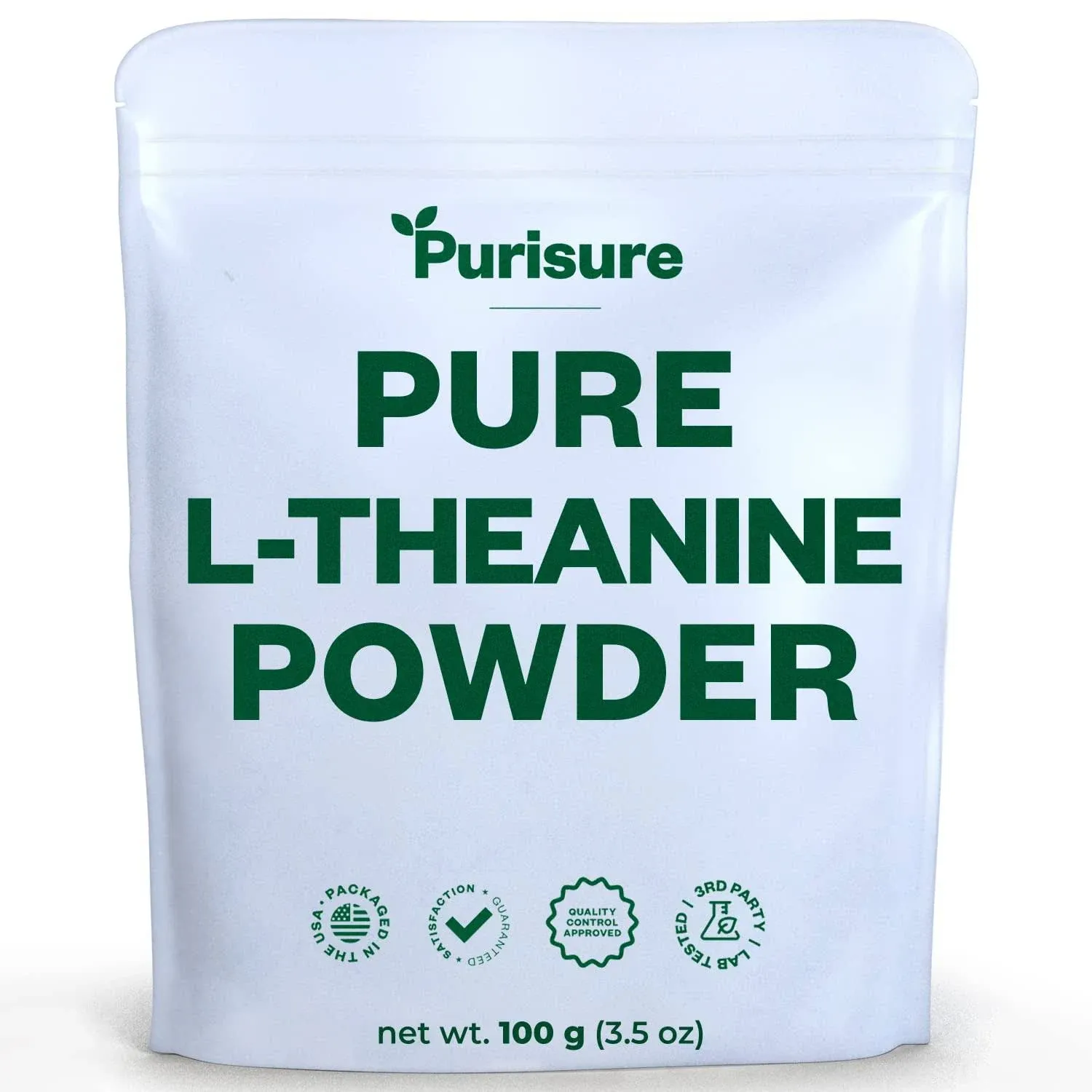 Purisure L-Theanine Powder, 100 g, Pure L Theanine Powder That Promotes Relaxation and Focus