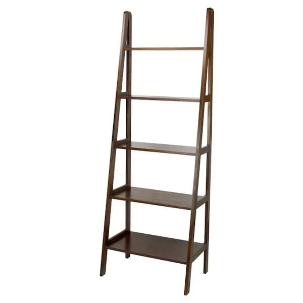 Casual Home 5-Shelf Ladder Bookcase, White