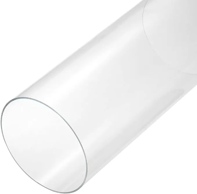 MECCANIXITY Acrylic Pipe Clear Rigid Round Tube 155mm(6") ID 160mm(6.3") OD 14" for Lamps and Lanterns, Water Cooling System