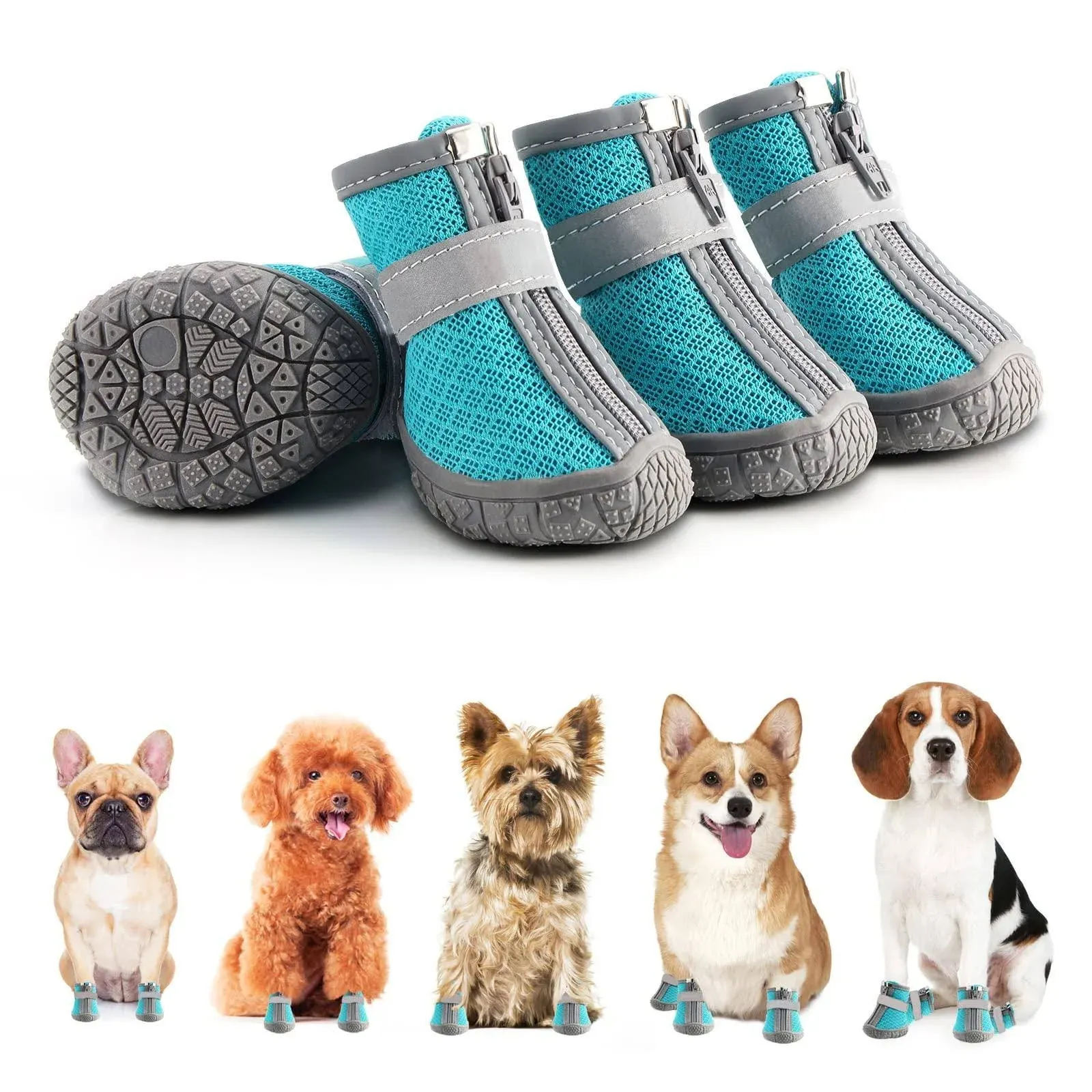 Dog Shoes for Small Dogs Boots, Breathable Dog Booties Paw Protector for Outdoor ...