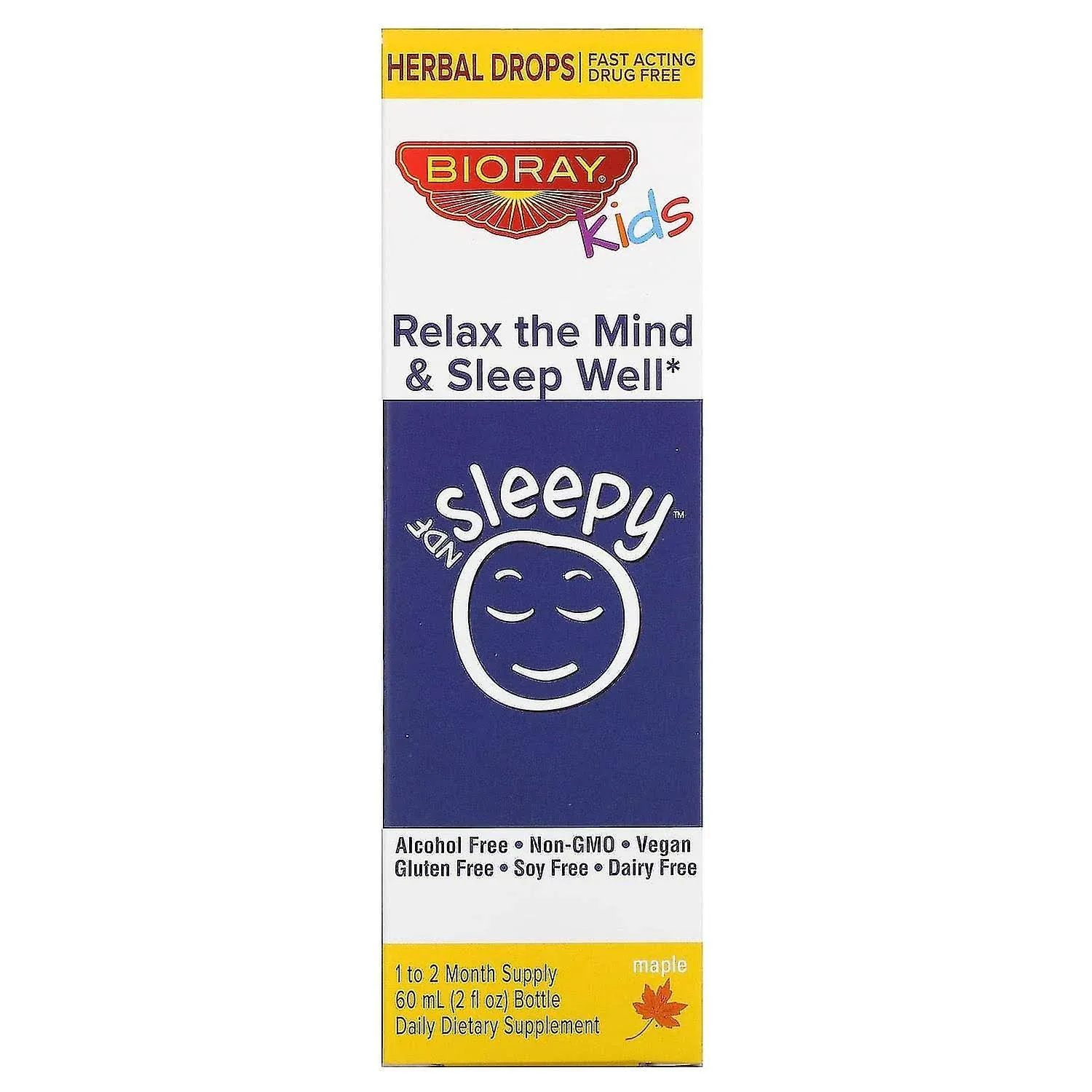 Bioray, Kids, NDF Sleepy, Relax The Mind & Sleep WELL, Ahorn, 2 FL OZ (60 ml)