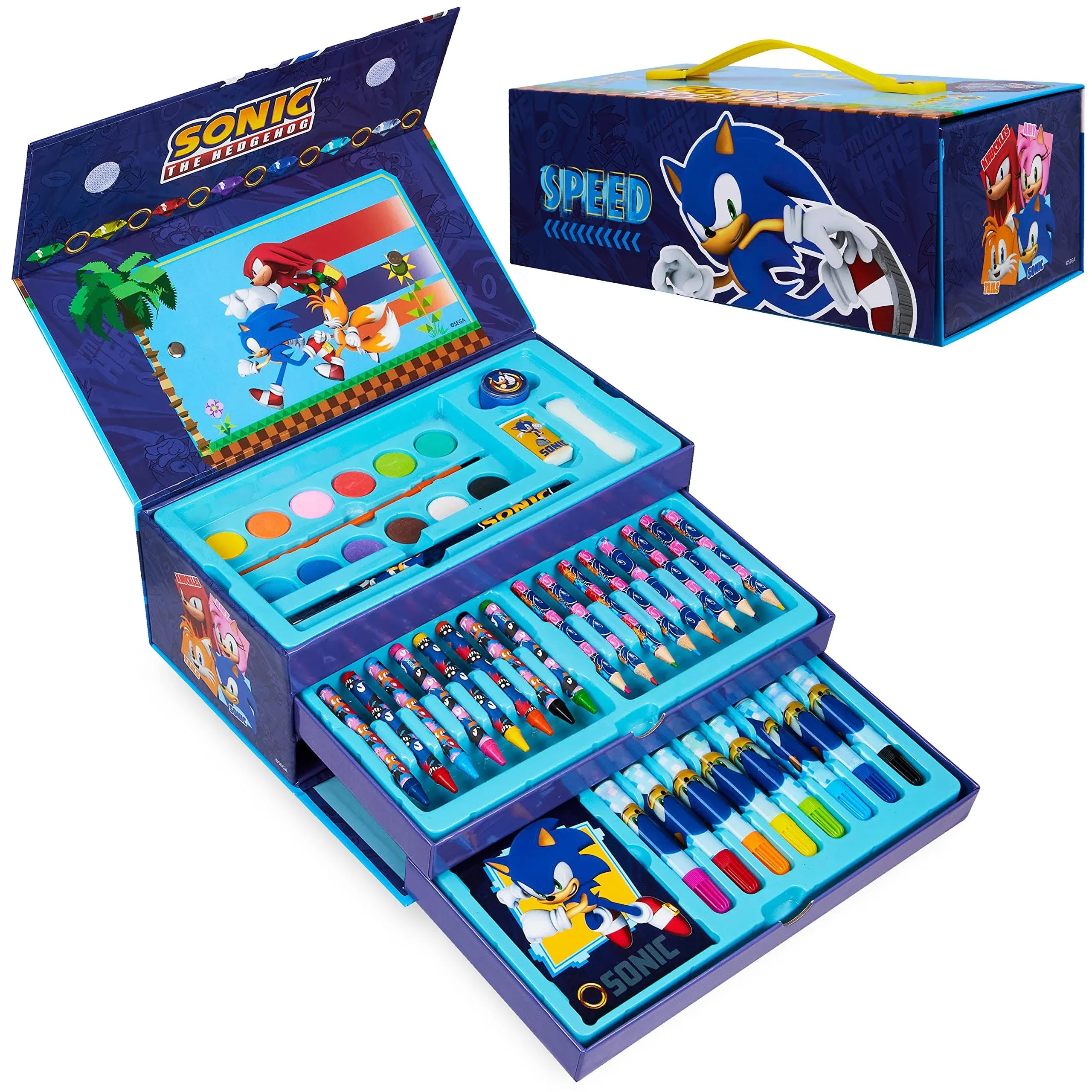 Sonic The Hedgehog Art Colouring Sets for Children 40 PCS Set for Girls Boys