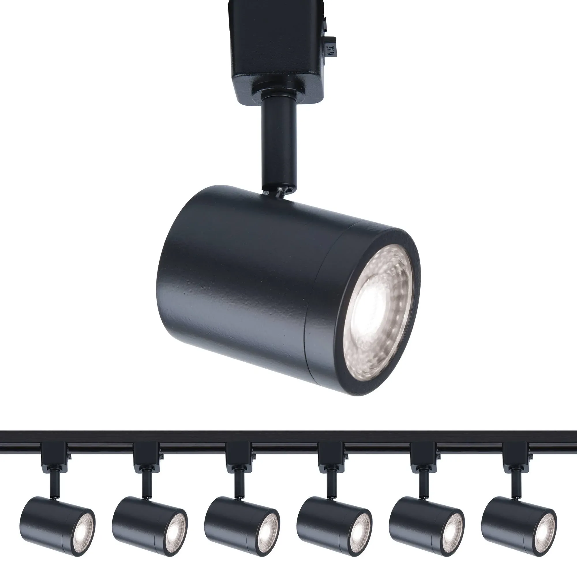 Charge 1 Light 120 Black Track Head Ceiling Light in 6, H Track Fixture