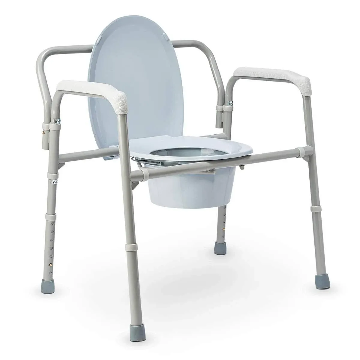 Oasisspace Bariatric Bedside Commode 650 lbs- Folding 3 in 1 Toilet Seat Chair - Portable, Extra Wide with Bucket Splash Guard - Heavy Duty Adult Bathroom Commode Chair