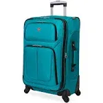 Sion Softside Expandable Roller Luggage, Teal, Checked-Medium 25-Inch